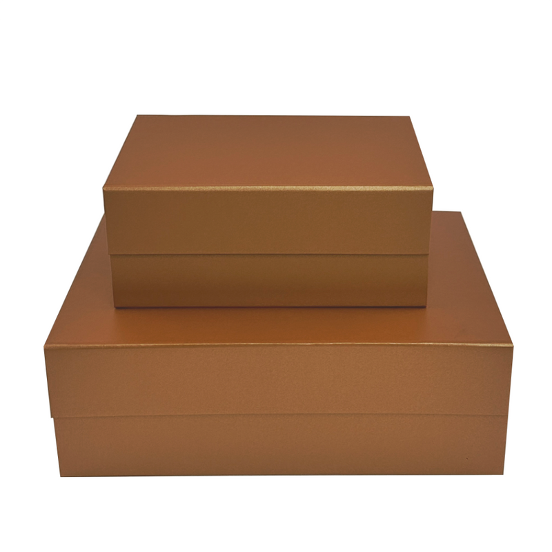 Shimmering copper magnetic gift boxes custom printing 