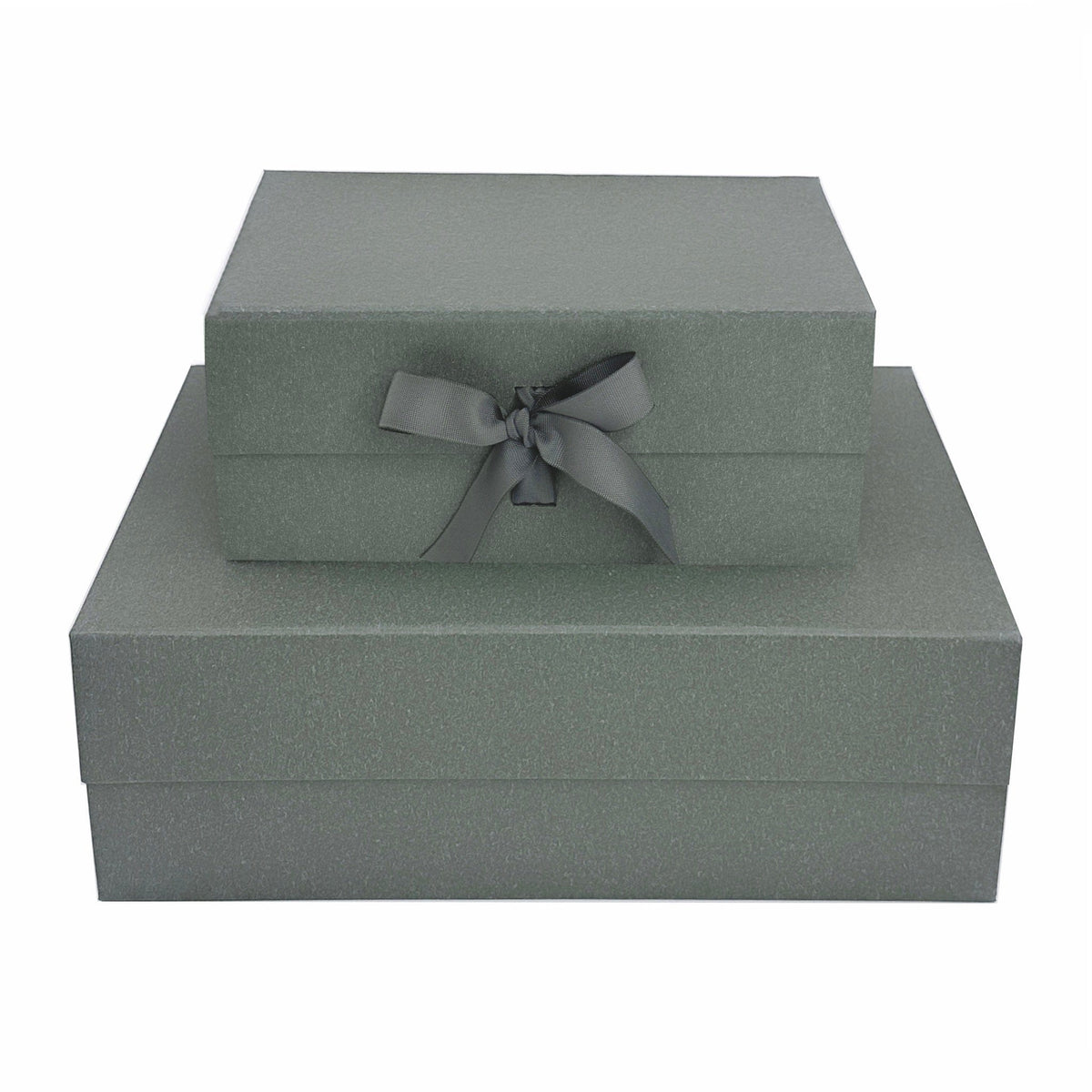 Sample - Natural Fleck Gray A4 Deep Magnetic Gift Box With Changeable Ribbon