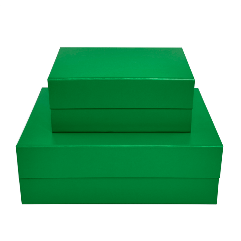 green magnetic gift boxes stacked A4 and A5 