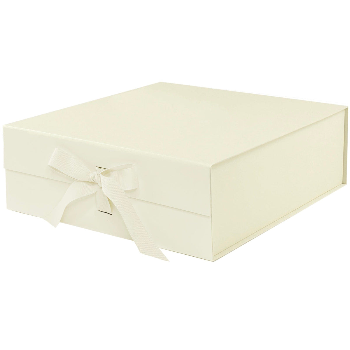 Sample  - Ivory Large Square Magnetic Gift Box With Changeable Ribbon