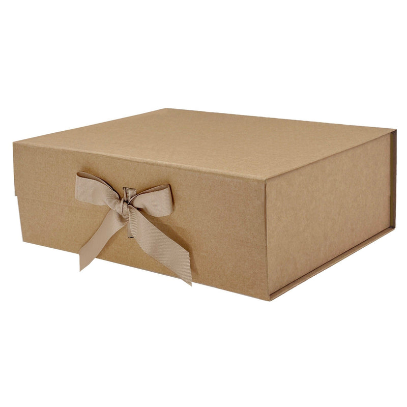 Natural Kraft A4 Deep Magnetic Gift Boxes With Changeable Ribbon