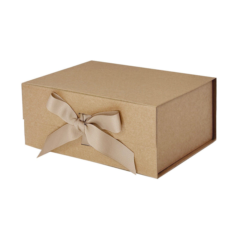 Natural Kraft A5 Deep Magnetic Gift Boxes With Changeable Ribbon