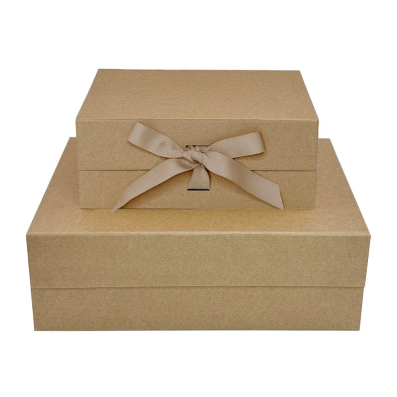 Sample  - Natural Kraft Large Square Magnetic Gift Box With Changeable Ribbon