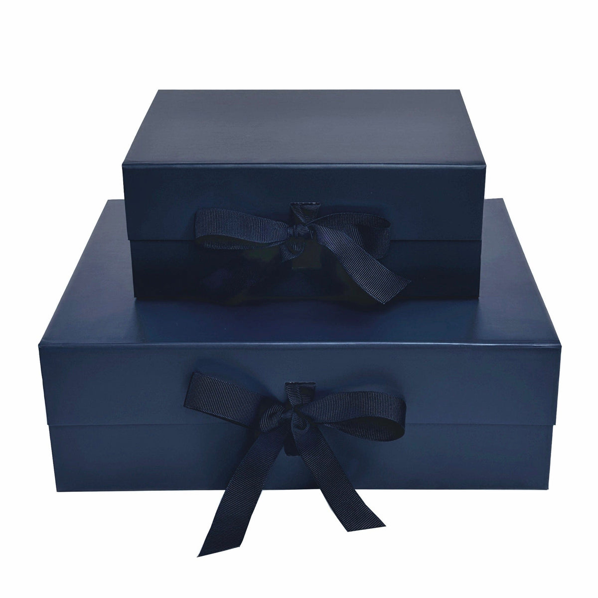 Navy Blue A4 Deep Magnetic Gift Boxes With Changeable Ribbon