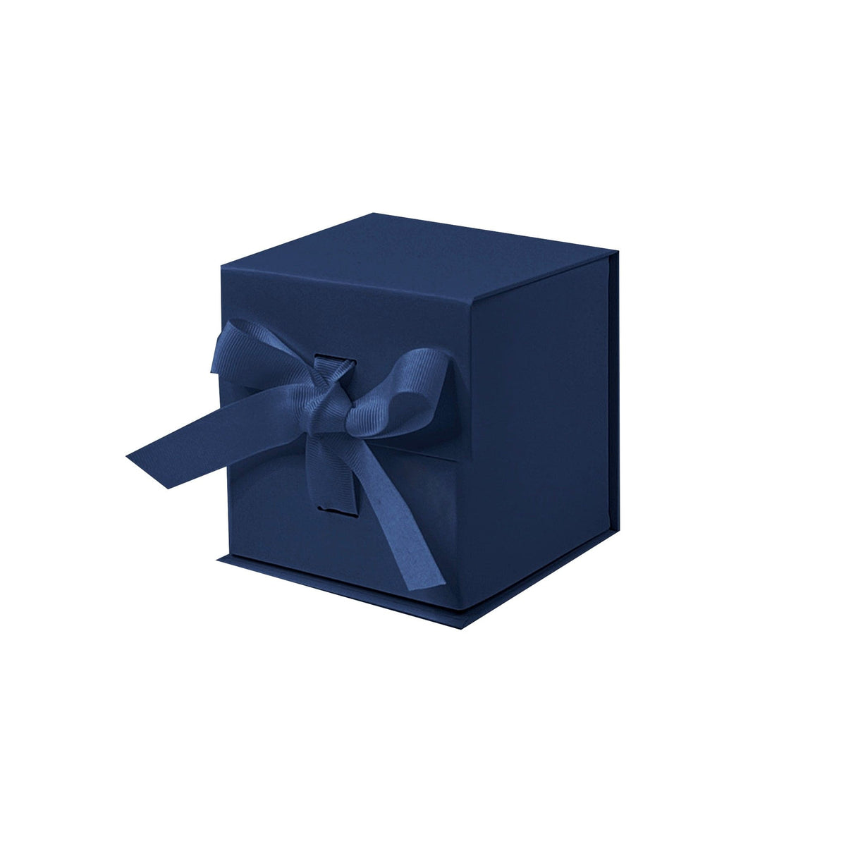 Navy Blue Small Cube Magnetic Gift Boxes with Changeable Ribbon