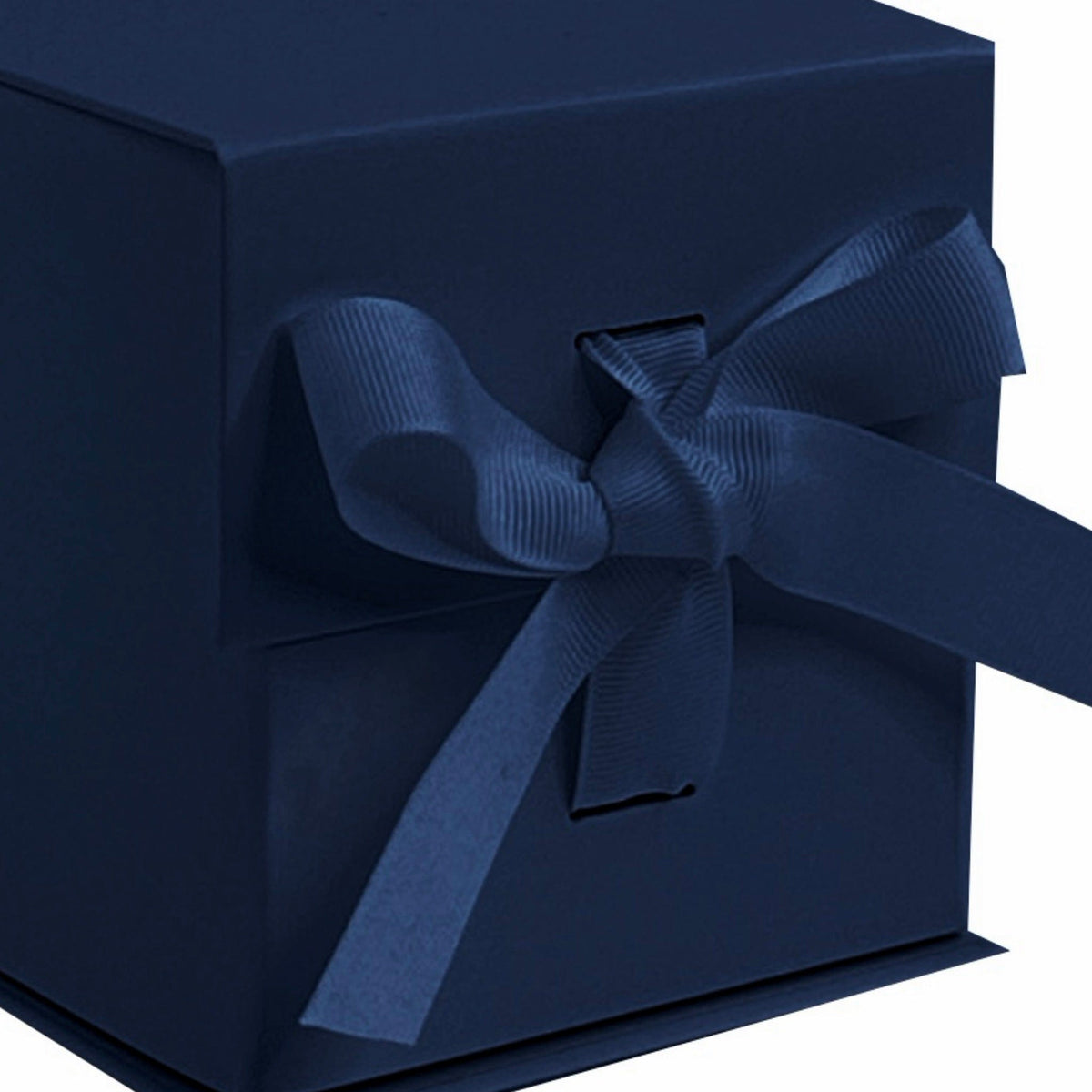 Navy Blue Small Cube Magnetic Gift Boxes with Changeable Ribbon