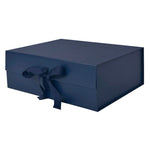 Navy Blue A4 Deep Magnetic Gift Boxes With Changeable Ribbon