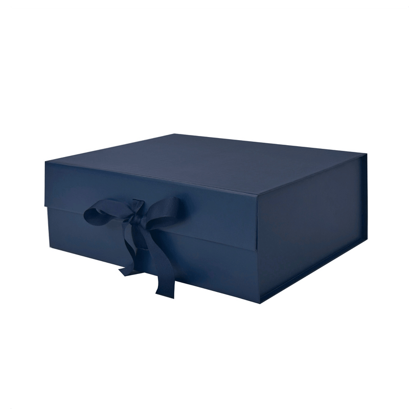 Sample  - Navy Blue Medium Rectangle Magnetic Gift Box With Changeable Ribbon