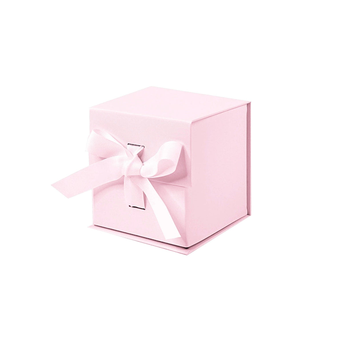 Powder Pink Small Cube Magnetic Gift Boxes With Changeable Ribbon