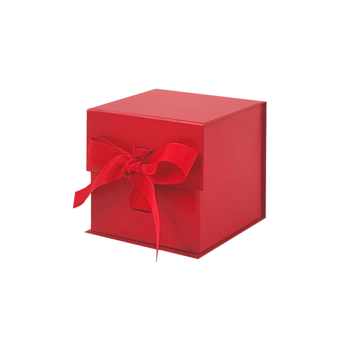 Sample  - Red Small Cube Magnetic Gift Box With Changeable Ribbon