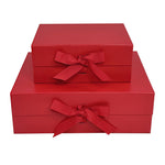 Red A5 Deep Magnetic Gift Boxes With Changeable Ribbon