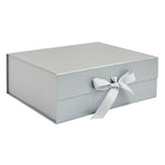 Sample  - Pearl Silver A4 Deep Magnetic Gift Box With Changeable Ribbon