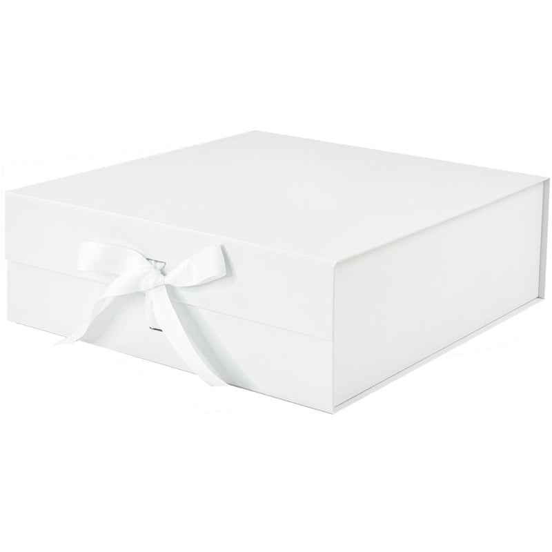 Sample  - White Large Square Magnetic Gift Box With Changeable Ribbon