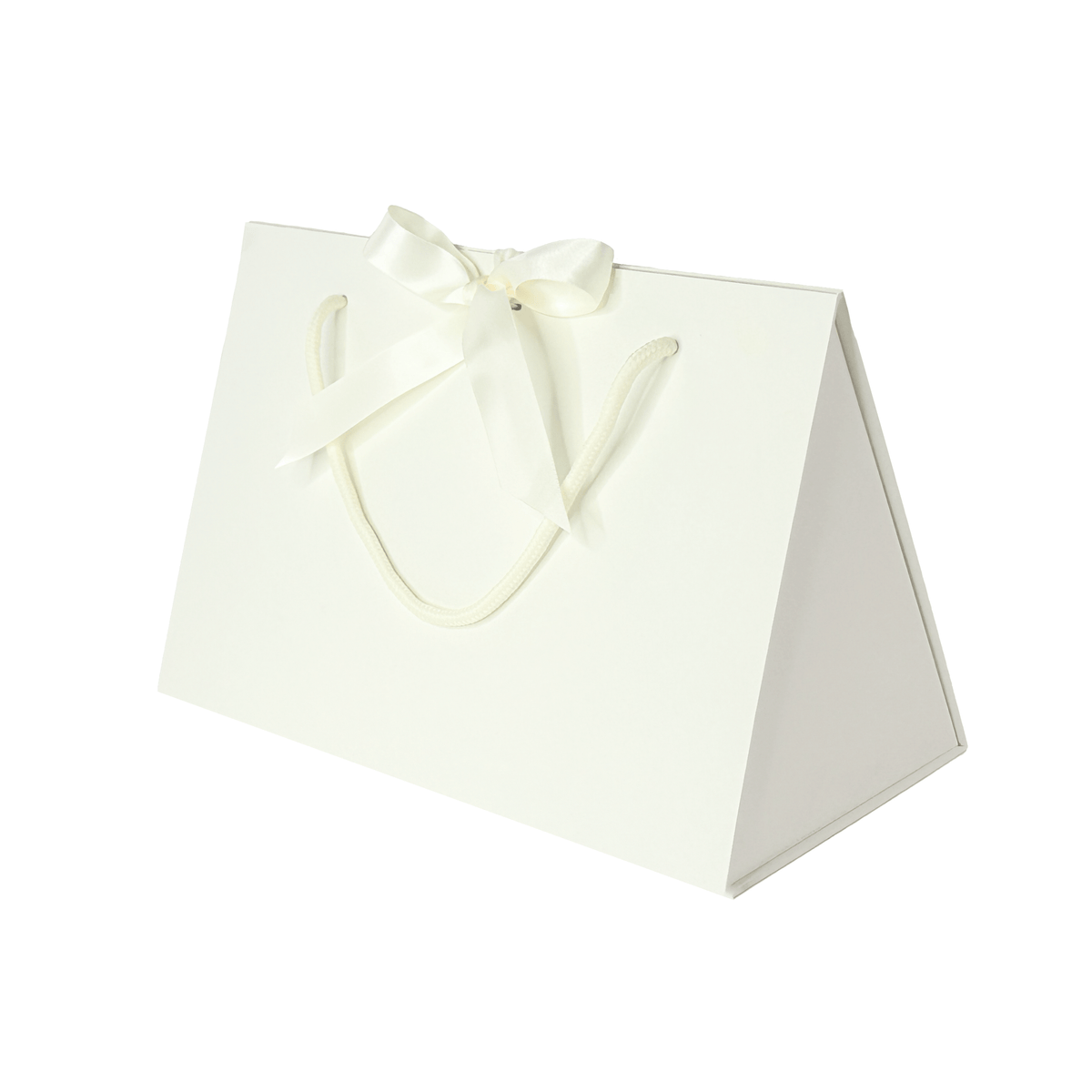 Sample - Ivory Triangle Gift Boxes With Changeable Ribbon