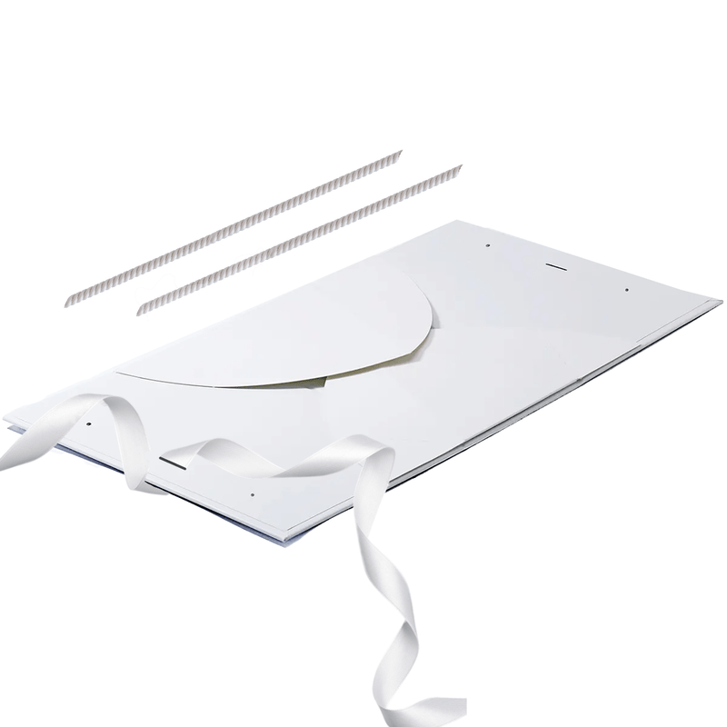 White Triangle Gift Boxes With Changeable Ribbon
