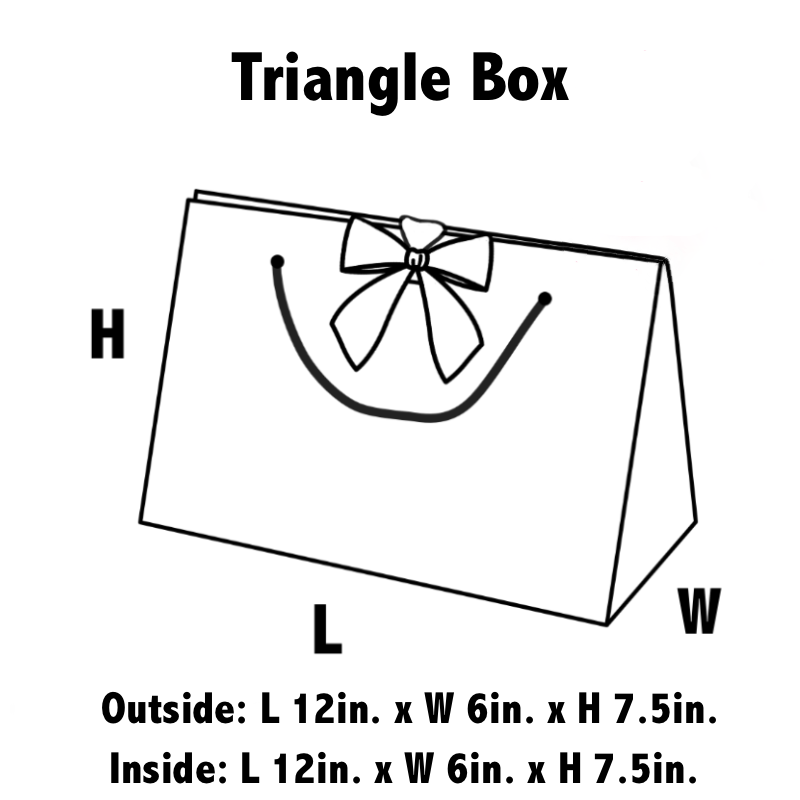 White Triangle Gift Boxes With Changeable Ribbon