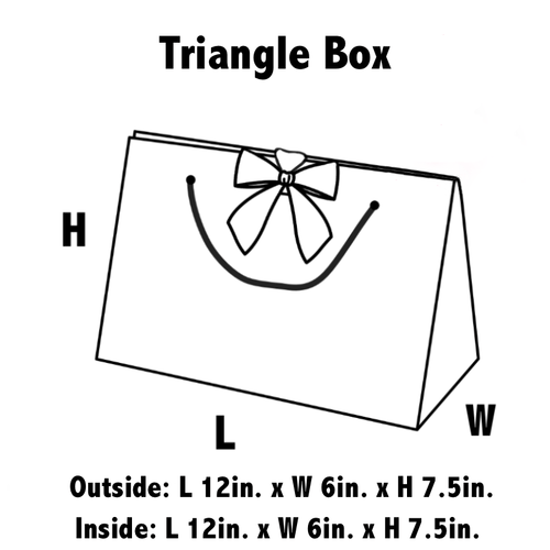 White Triangle Gift Boxes With Changeable Ribbon
