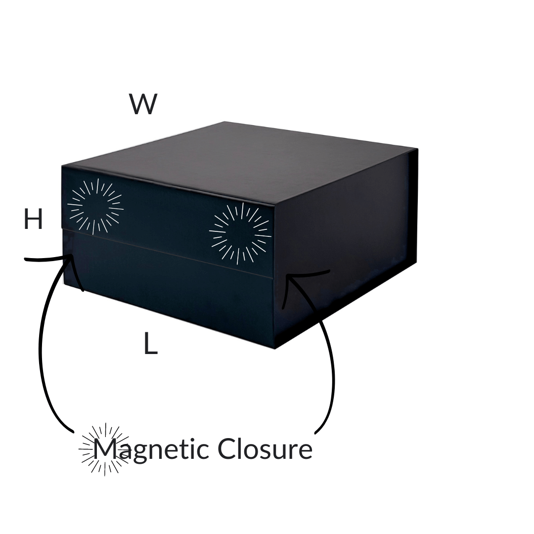 Black Medium Square Magnetic Gift Boxes