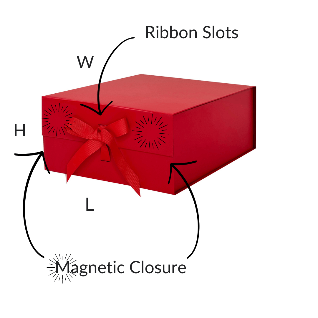Red Medium Square Gift Boxes - Changeable Ribbon – Gift Box Market