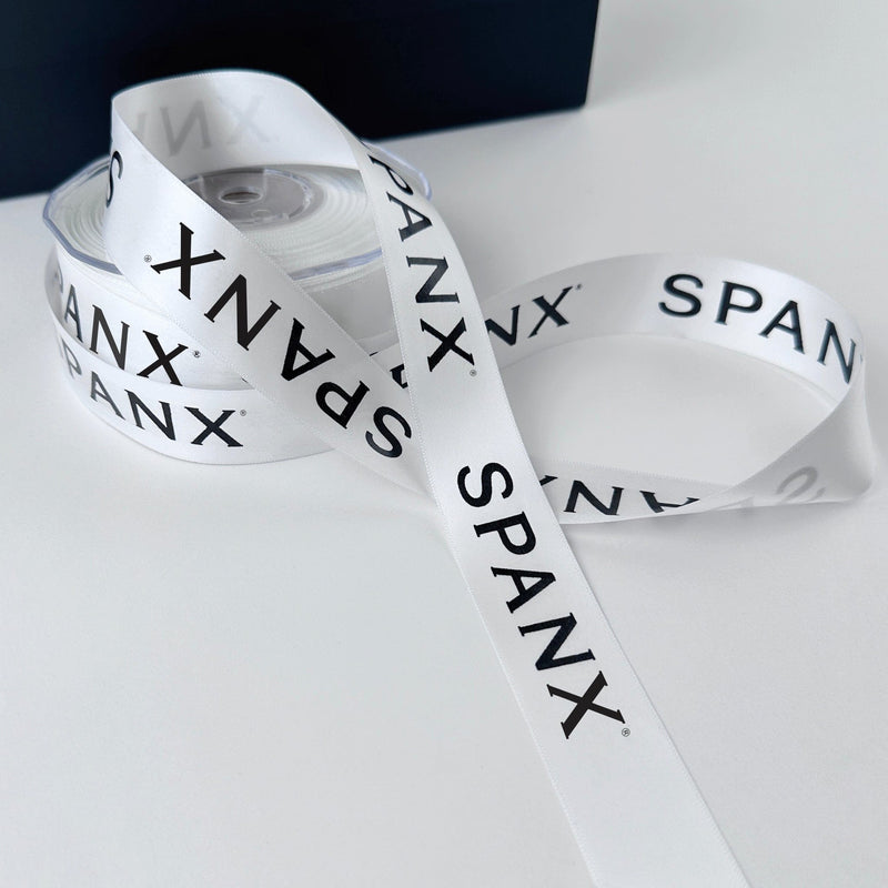 Custom printed satin ribbon for gift wrapping