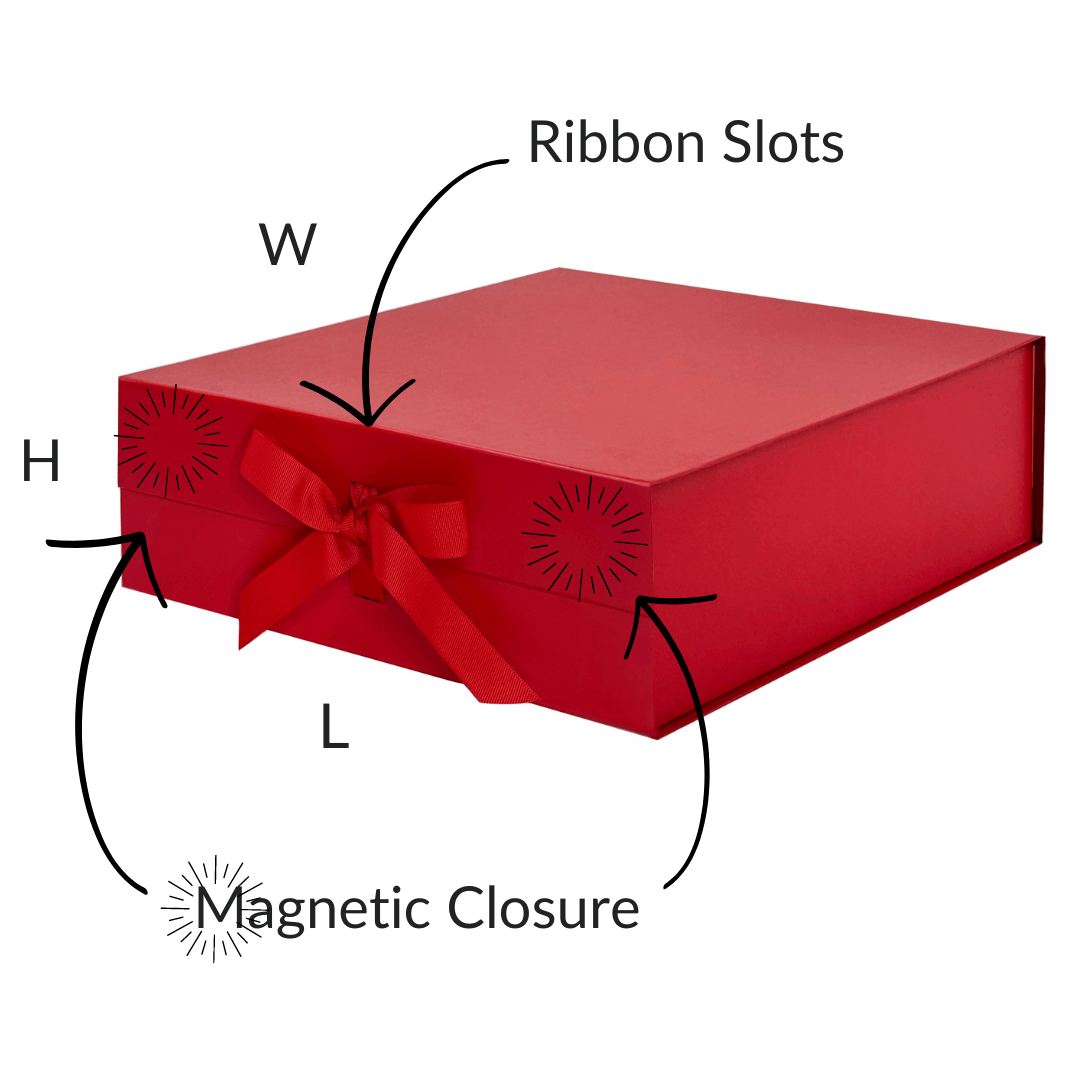 Sample - Red Large Square Gift Box with Changeable Ribbon Sample - Red Large Square Gift Box with Changeable Ribbon