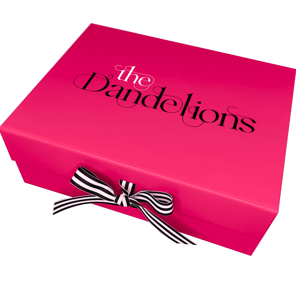 Magenta Pink A4 Deep Magnetic Gift Boxes With Changeable Ribbon