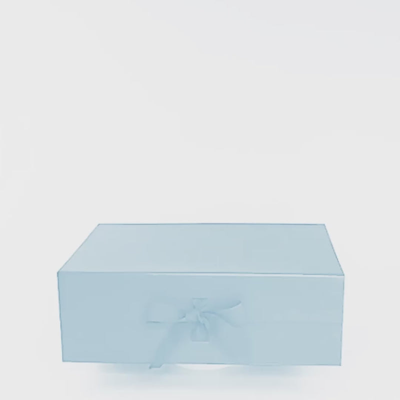 Powder Blue A5 Magnetic Gift Boxes With Changeable Ribbon