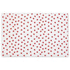 Valentine Tissue Paper features a solid color tissue paper with hot stamped red hearts. 