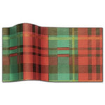 red and green tartan tissue paper