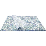 Paisley Blue tissue paper with metallic pearl base and metallic silver ink highlights.